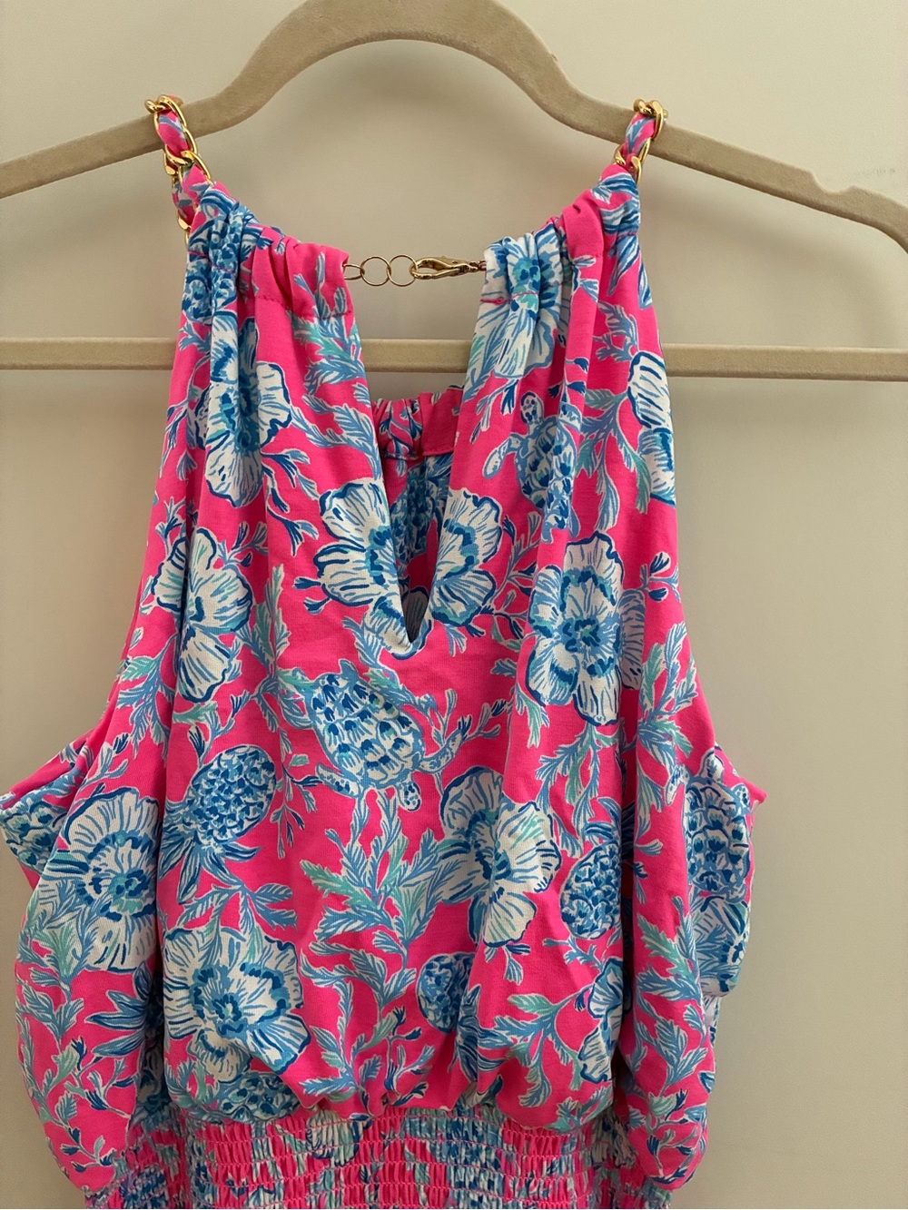NWT Lilly Pulitzer Gracelyn Floral Halter Maxi  Dress in Pink and Blue M - Picture 8 of 9